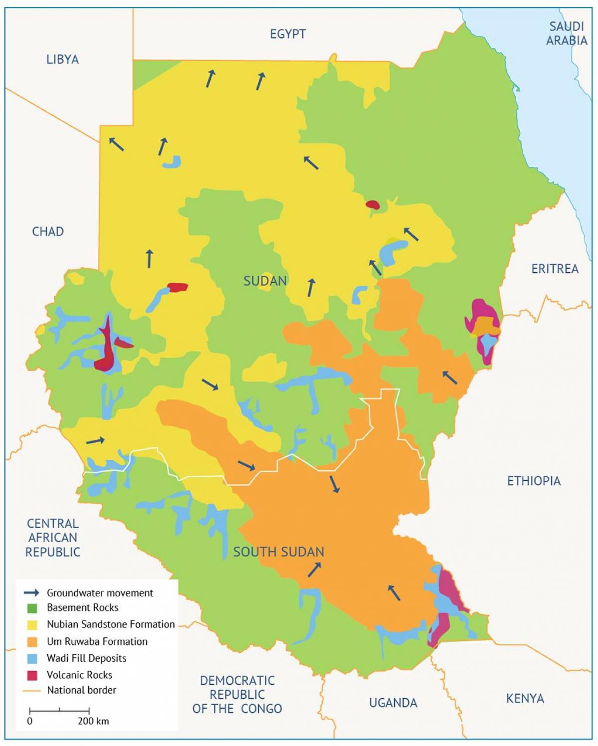Bản đồ của Sudan basin 