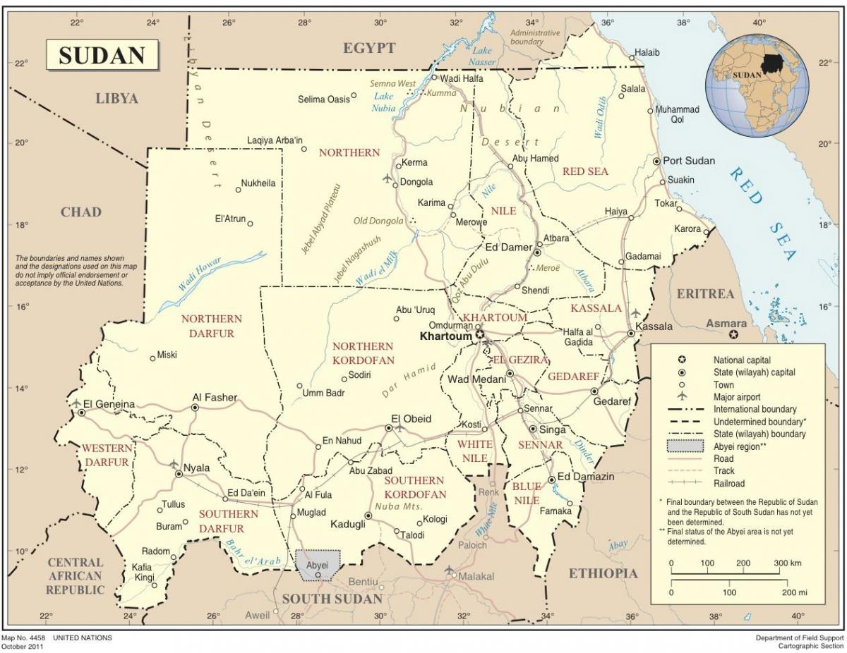 Bản đồ của Sudan