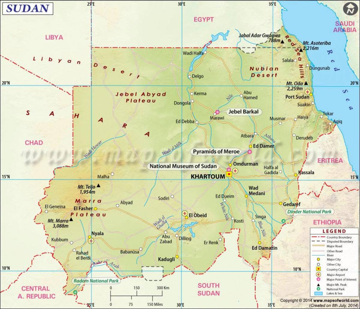 Bản đồ của Sudan thành phố