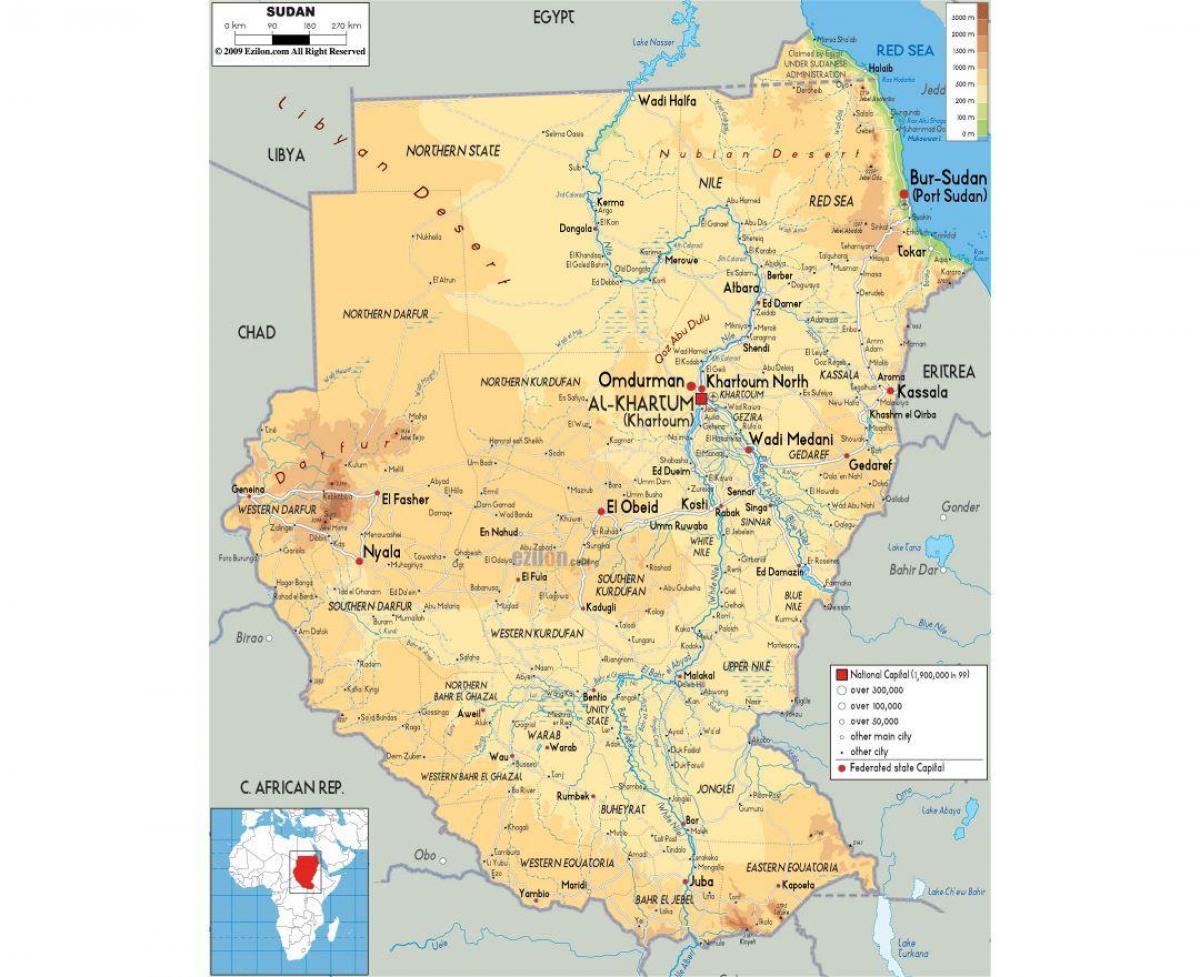 Bản đồ của đường Sudan