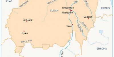 Bản đồ của Sudan sông