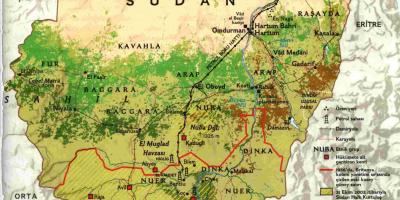 Bản đồ của Sudan địa lý